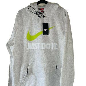 New Ivory Nike Lime Green/White Logo Print Pullover Hoodie Sz 3XL 1/2 Set